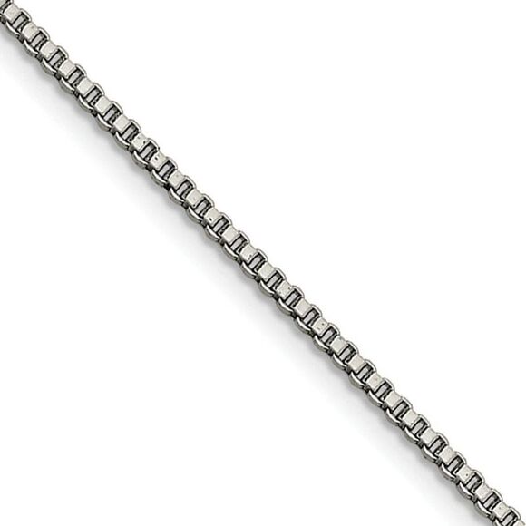 2mm Stainless Steel Box Chain Necklace 24 Inch